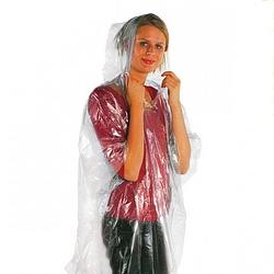 Foto van Voordelige wegwerp regenponcho voor volwassenen - transparant