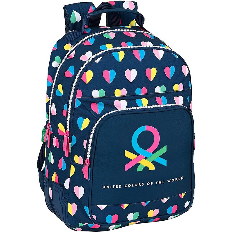 Foto van Schoolrugzak benetton corazones multicolour marineblauw