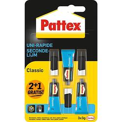 Foto van Pattex classic secondelijm, 3 g, 2 + 1 gratis, op blister 12 stuks