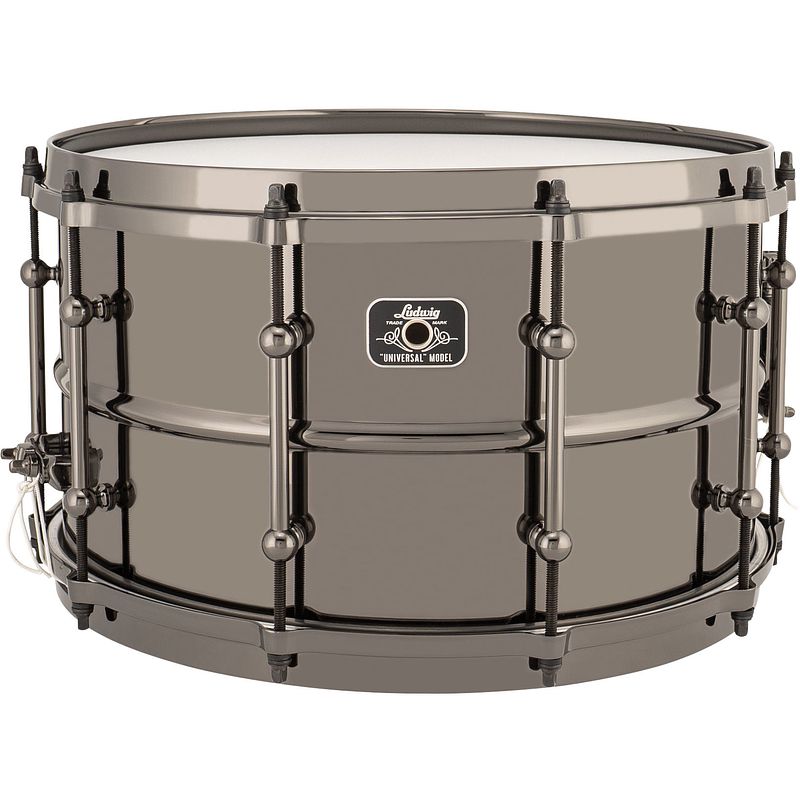 Foto van Ludwig lu0814 "black-to-black" brass 14x8 universal metal snaredrum