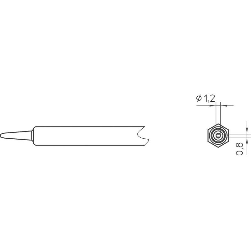 Foto van Weller nt k soldeerpunt beitelvorm grootte soldeerpunt 1.2 mm inhoud: 1 stuk(s)