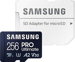 Foto van Samsung pro ultimate 256 gb (2023) microsdxc + sd adapter