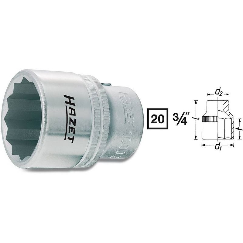 Foto van Hazet hazet 1000z-41 dop (zeskant) dopsleutelinzetstuk 41 mm 3/4 (20 mm)