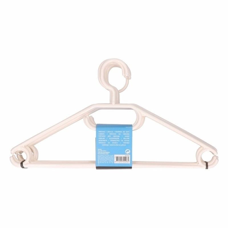 Foto van 60x plastic kledinghangers wit - kleerhangers - kunststof garderobe hangers voor kledingrek/kledingkast 60 stuks