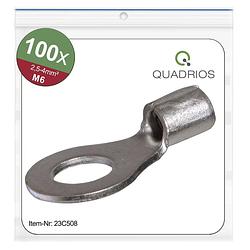 Foto van Quadrios 23c508 ringkabelschoen dwarsdoorsnede (max.): 4 mm² gat diameter: 6.5 mm ongeïsoleerd 100 stuk(s)