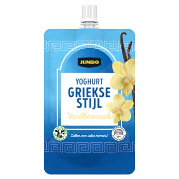 Foto van Jumbo yoghurt griekse stijl vanillesmaak 200g