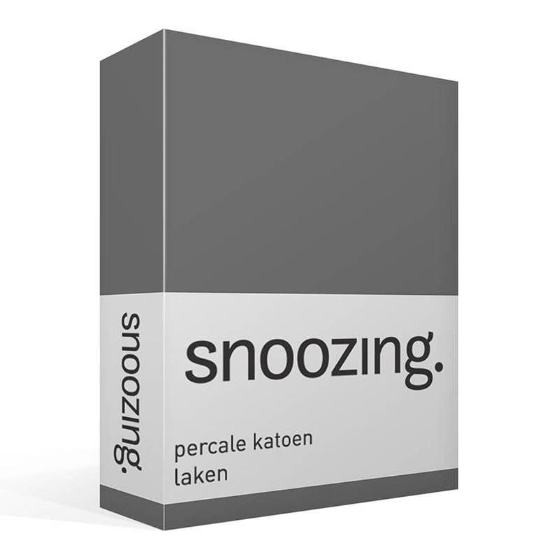 Foto van Snoozing - laken - eenpersoons - percale katoen - 150x260 - antraciet