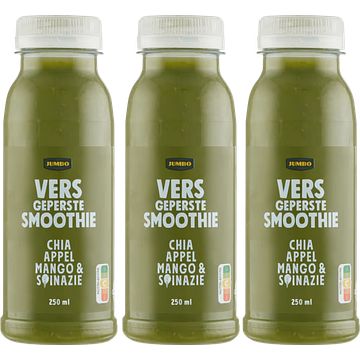 Foto van Jumbo vers sap chia, spinazie, kiwi, mango & appel 3 x 250ml