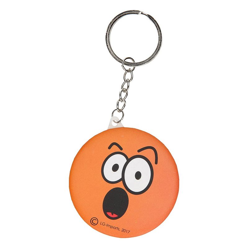 Foto van Lg-imports sleutelhanger emoji met spiegel oranje 6 cm