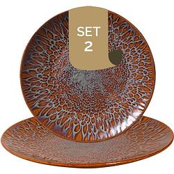 Foto van Palmer bord coupe magmatic 21 cm bruin stoneware 2 stuk(s)