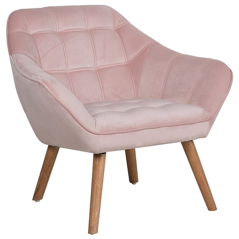 Foto van Beliani karis - fauteuil-roze-fluweel