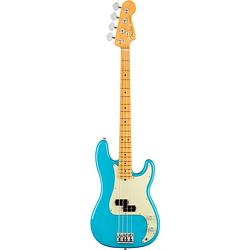 Foto van Fender american professional ii precision bass mn miami blue elektrische basgitaar met koffer