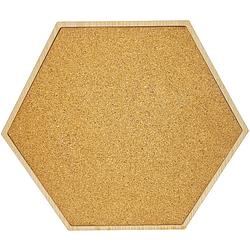 Foto van Mimi innovations kurkbord hexagon wandmodule - stijlvol & duurzaam, perfect voor notities & foto'ss, 32x37x1cm