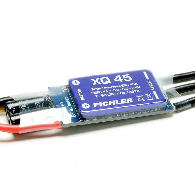 Foto van Pichler xq+ 45 brushless snelheidsregelaar voor rc vliegtuig belastbaarheid (max.): 55 a