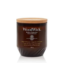 Foto van Woodwick geurkaars medium - renew - ginger & tumeric - 9.5 cm / ø 8 cm