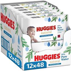 Foto van Huggies - natural - 0% plastic - billendoekjes - 576 babydoekjes - 12 x 48