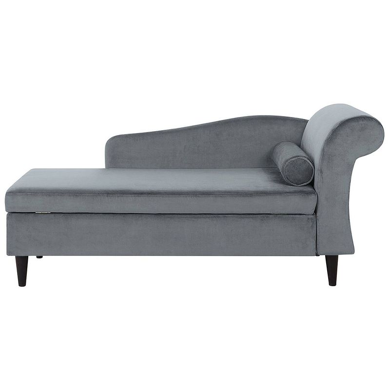 Foto van Beliani luiro - chaise longue-grijs-fluweel