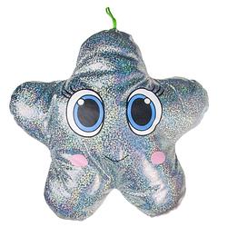 Foto van Lg-imports knuffel-ster glitter 15 cm zilver