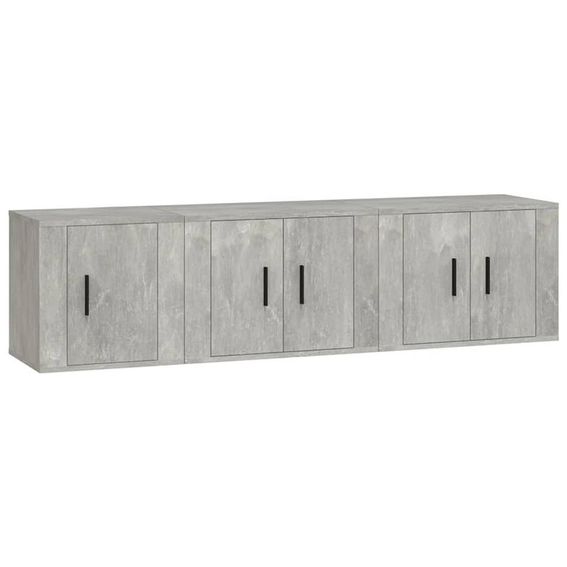 Foto van The living store tv-meubelset - klassiek - tv-kasten - 57 x 34.5 x 40 cm - 40 x 34.5 x 40 cm - betongrijs