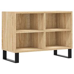 Foto van The living store tv-meubel sonoma eiken - bewerkt hout - 69.5 x 30 x 50 cm - met opbergruimte