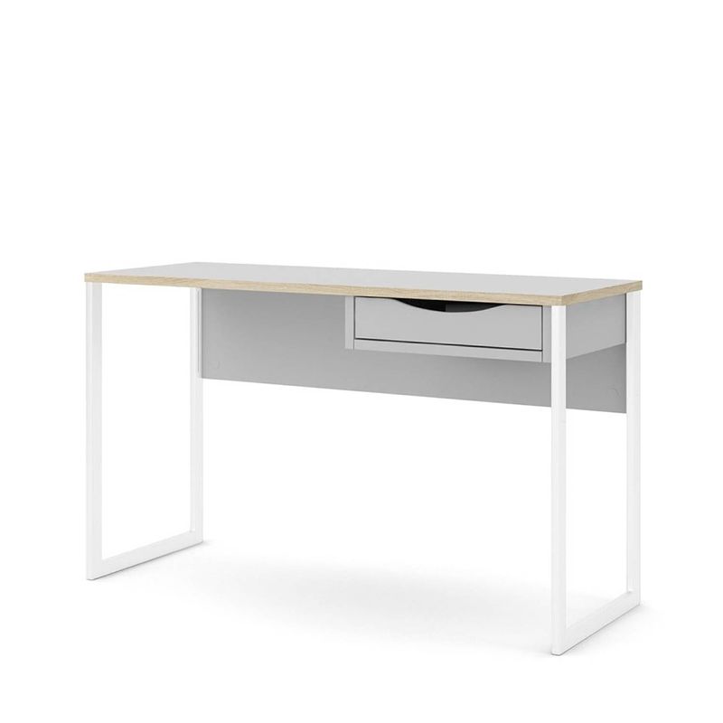 Foto van Fula bureau 130 cm 1 lade wit, mat wit.