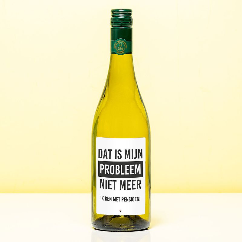 Foto van Wijnfles pensioen niet mijn probleem - wit (sauvignon blanc)