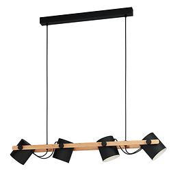 Foto van Eglo hornwood hanglamp - e27 - 110 cm - zwart/crème/bruin