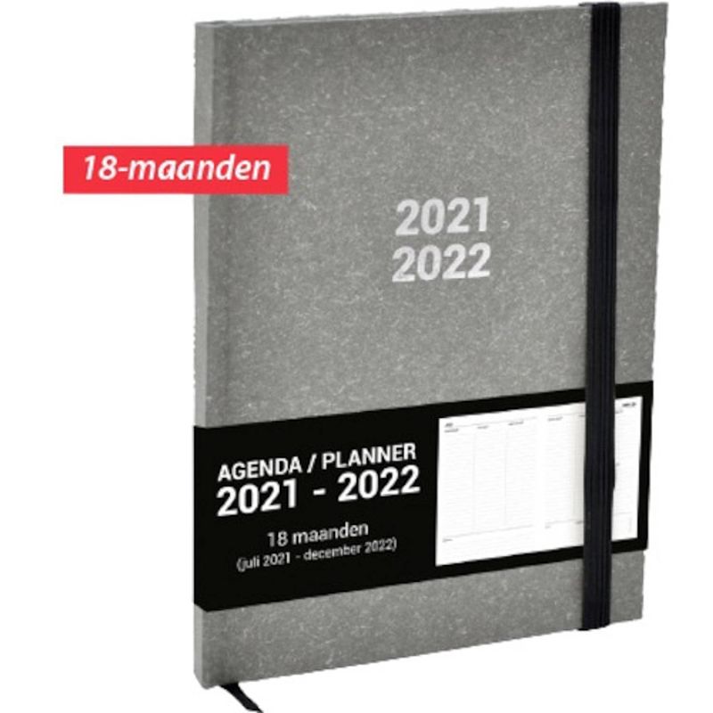 Foto van Verhaak planner 2021-2022 nature a5 papier zwart