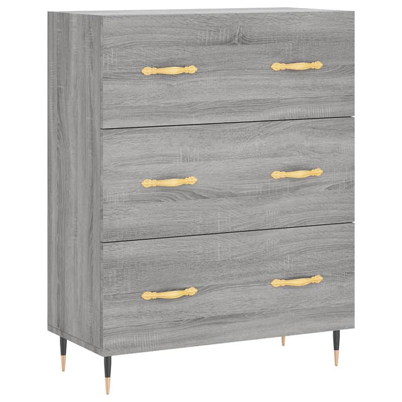 Foto van Vidaxl dressoir 69,5x34x90 cm bewerkt hout grijs sonoma eikenkleurig