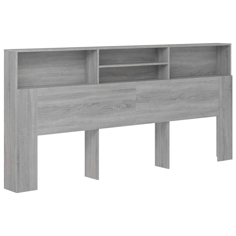 Foto van The living store hoofdbordkast - grijze sonoma eiken - 220 x 19 x 103.5 cm - bewerkt hout