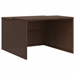 Foto van Vidaxl garage voor robotmaaier 86x90x52/57 cm poly rattan bruin