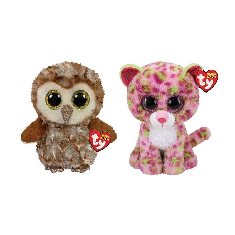 Foto van Ty - knuffel - beanie buddy - percy owl & lainey leopard