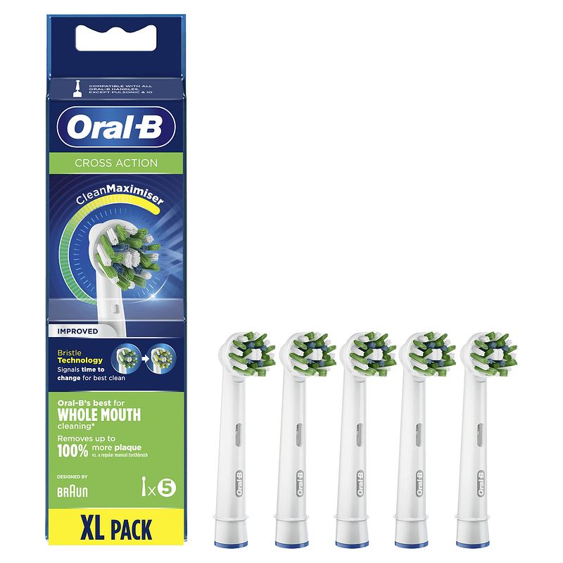 Foto van Oral-b opzetborstels crossaction wit - 5 stuks