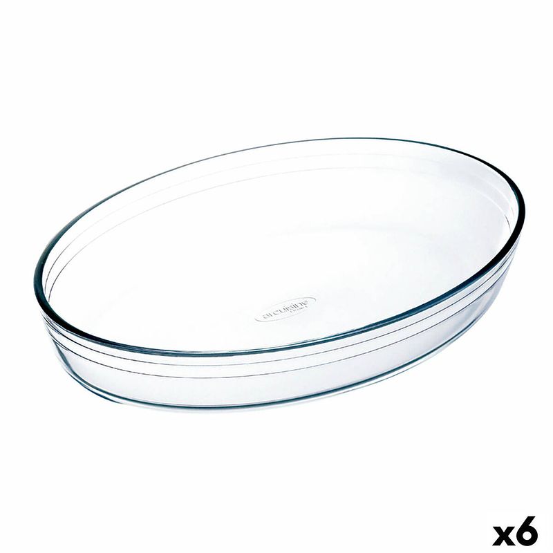 Foto van Ovenschaal ô cuisine ovaalvormig 26,2 x 17,9 x 6,2 cm transparant glas (6 stuks)