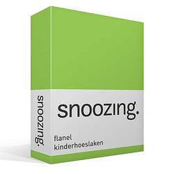 Foto van Snoozing - flanel - baby hoeslaken - wiegje - 40x80 cm - lime