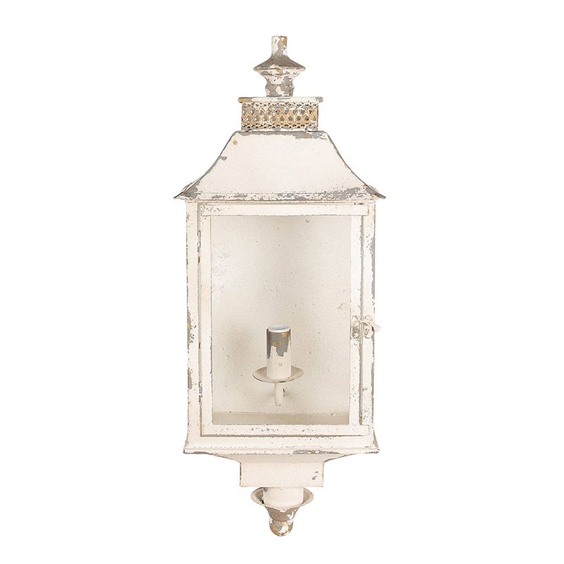 Foto van Clayre & eef wandlamp 25x17x62 cm beige ijzer glas muurlamp beige muurlamp