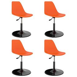 Foto van Vidaxl eetkamerstoelen draaibaar 4 st pp oranje