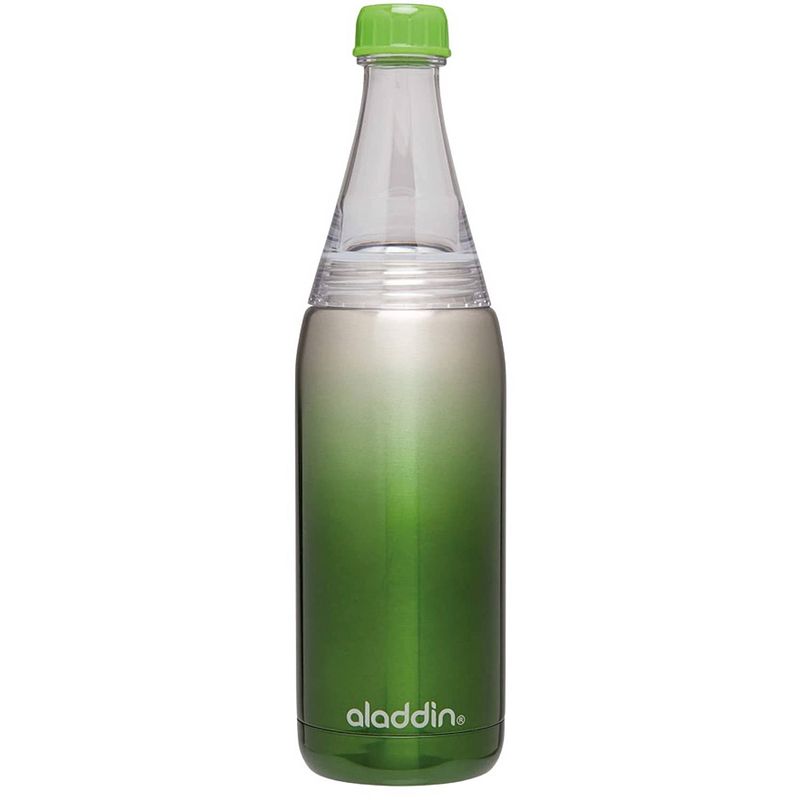 Foto van Aladdin waterfles fresco twist & go 27 cm rvs 600 ml groen