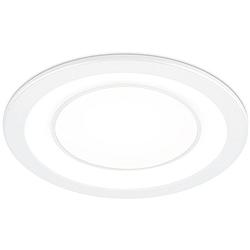 Foto van Led spot - inbouwspot - trion cynomi - 10w - warm wit 3000k - rond - mat wit - kunststof - ø140mm