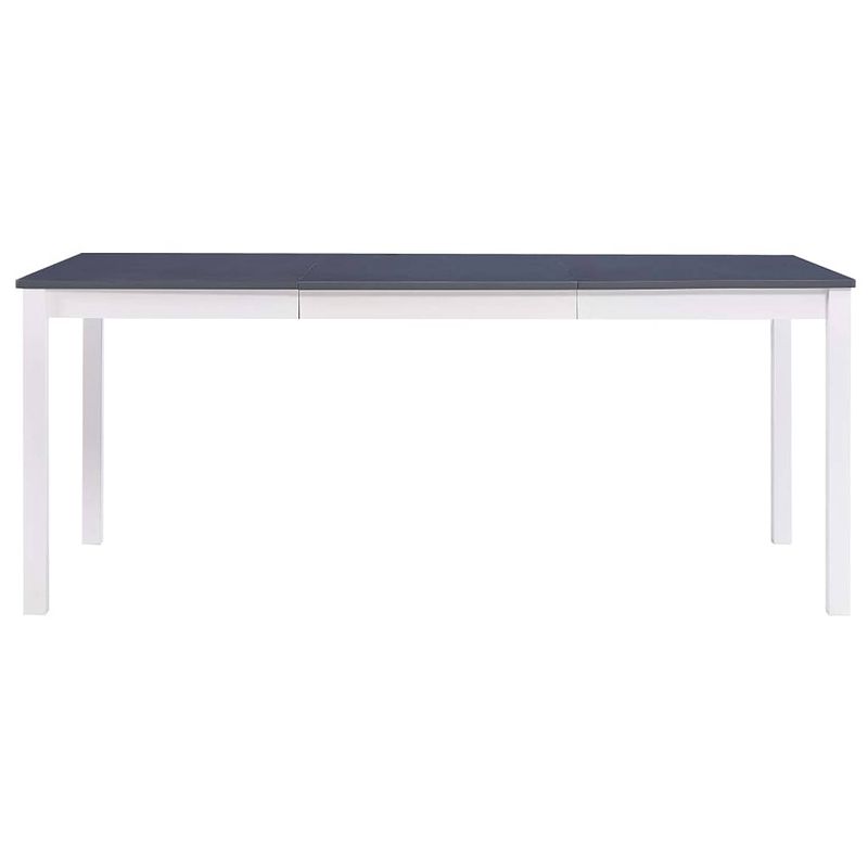 Foto van The living store eettafel massief hout - tafel - 180 x 90 x 73 cm - grenenhout - wit en grijs