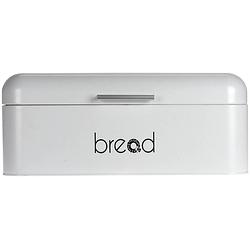 Foto van Witte brood vershoudtrommel bread van metaal 42 cm - broodtrommels