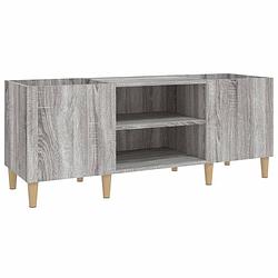 Foto van Vidaxl platenkast 121x38x48 cm bewerkt hout grijs sonoma eikenkleurig