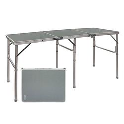 Foto van Hixa aktive campingtafel - kampeertafel - inklapbaar - handvat - grijs - 140x60x70cm - aluminium