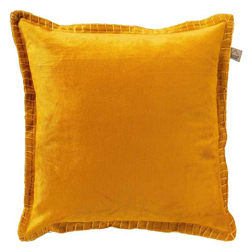 Foto van Dutch decor rebel - kussenhoes velvet 45x45 cm golden glow - geel - geel