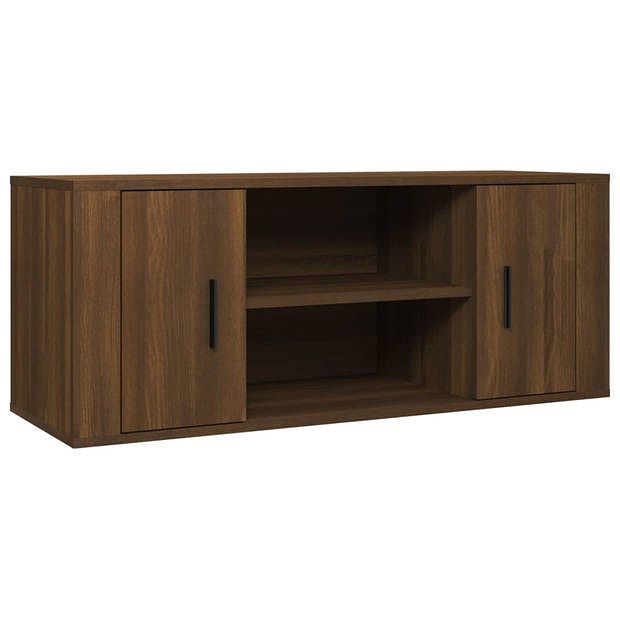 Foto van Vidaxl tv-meubel 100x35x40 cm bewerkt hout bruineikenkleurig