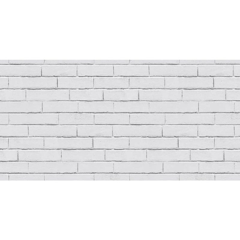 Foto van Good vibes behang brick wall grijs