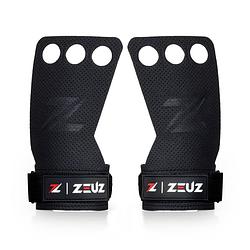 Foto van Zeuz® fitness & crossfit grips - sport handschoenen - turnen - gymnastics - zwart - maat s