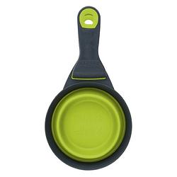 Foto van Popware reisvoerbak klipscoop 473 ml siliconen groen/antraciet