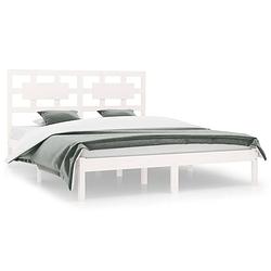 Foto van Vidaxl bedframe massief grenenhout wit 180x200 cm 6ft super king