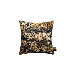 Foto van Ptmd rives brown cotton velvet cushion bark print s